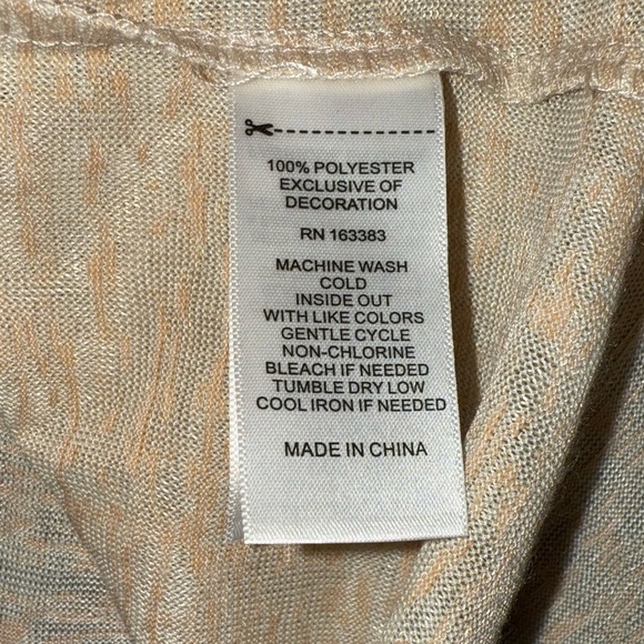 Tan Embellished Blouse with Lace Sleeves - Picture 3 of 3